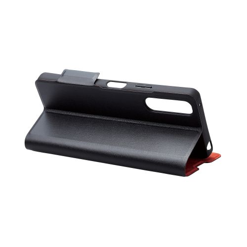 Xperia 10 V (SO-52D/SOG11)用レザーケース/手帳型/UltraSlim/薄型/超軽量/磁石付き/ブラック