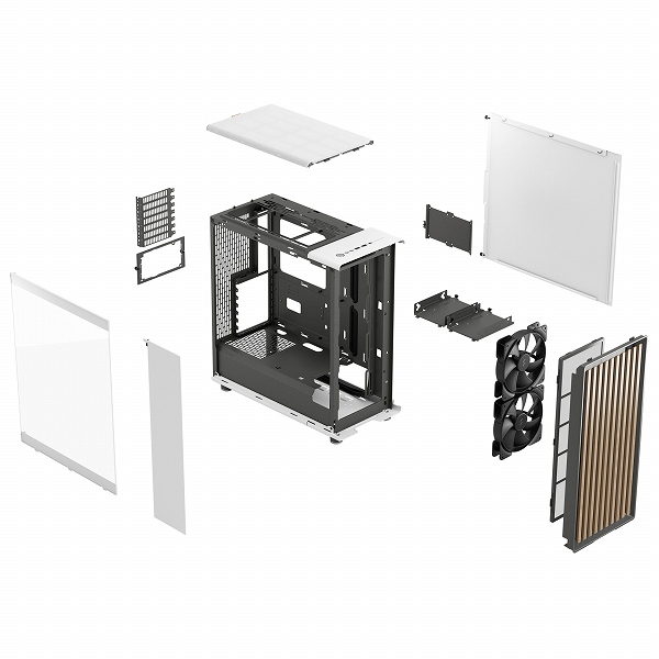 ミドルタワー型PCケース North Chalk White TG Clear