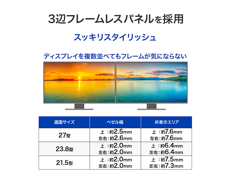 ワイド液晶ディスプレイ 23.8型/1920×1080/HDMI、DisplayPort、USB Type-C/ブラック/スピーカー：あり/100Hz対応で視認性アップ!/「5年保証」