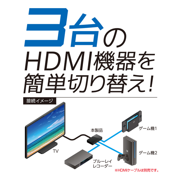 HDMI切替器 フルHD対応 3入力1出力