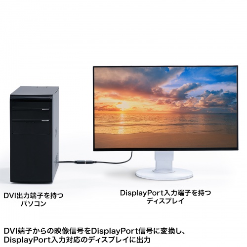 DVI-DisplayPort変換アダプタ（4K/30Hz）