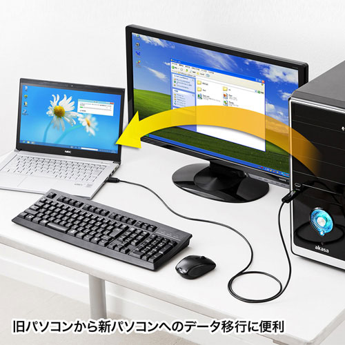 ドラッグ＆ドロップ対応USB3.0リンクケーブル（Mac/Windows対応）