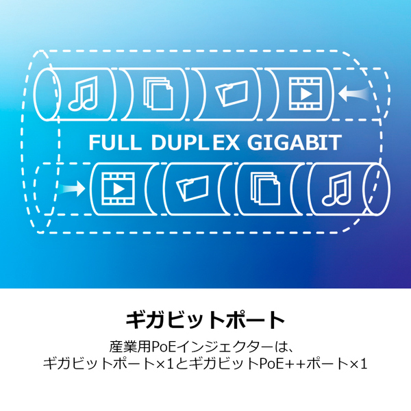 高耐久性産業用90WギガビットPoE++インジェクター
