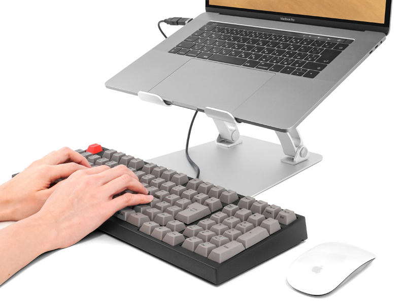 ノートパソコン用アルミスタンド LIFT UP-STAND BY ME シルバー