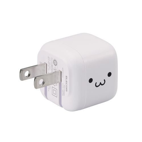 AC充電器/スマホ・タブレット用/USB Power Delivery/20W/USB-C1ポート/C-Cケーブル付属/1.5m/しろちゃん