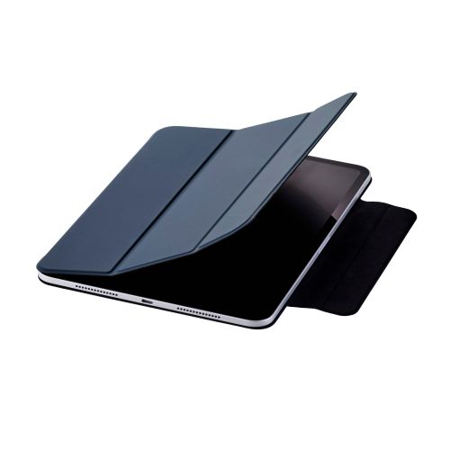 11インチiPad Pro(M4)/フラップケース/超薄型/ソフトレザー/マグネット装着/スリープ対応/ネイビー
