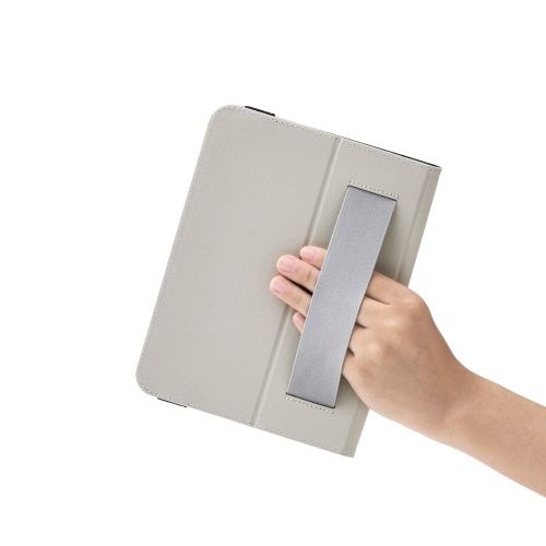 8.3インチiPad mini(A17 Pro)/フラップケース/衝撃ガード/ベルト付/2アングル/軽量/ブラック