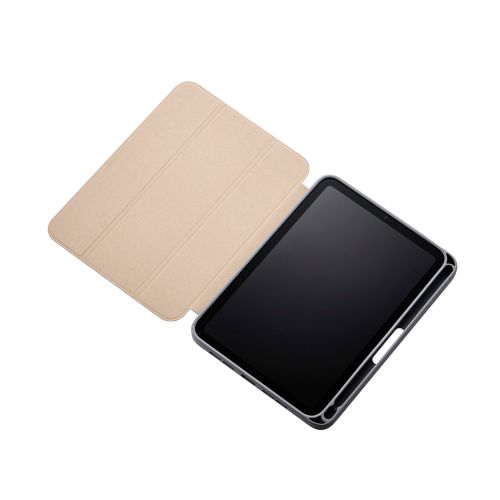 8.3インチiPad mini(A17 Pro)/フラップケース/CHIC STYLE/背面クリア/チャコールグレー