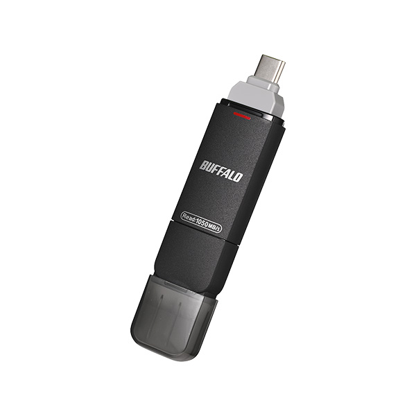 USB3.2(Gen2) Type-C/Aコネクター両対応 高速帯 スティック型SSD 250GB ブラック