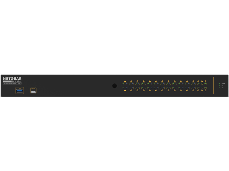 ProAV向けPoE+対応 (480W) 1Gポート×26 SFP+スロット×4 フルマネージスイッチ