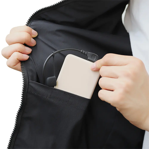 冬場のアウトドアやレジャーに最適 速暖10秒で温まる ヒーティングベスト Mサイズ ブラック