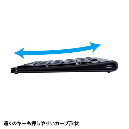 ワイヤレススリムキーボード（テンキー付き・ブラック）