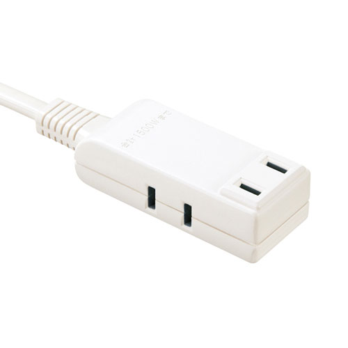 マイクロ電源タップ（収納式スイングプラグ・3個口・0.5m・ホワイト）