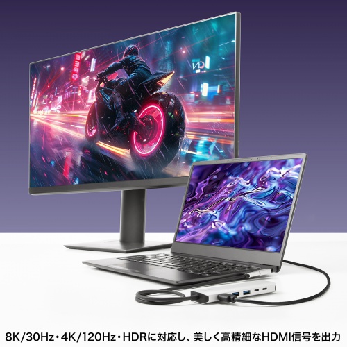 8K対応 USB Type-C ドッキングステーション