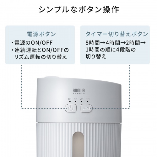 上部給水USB加湿器（USB電源・400ml）