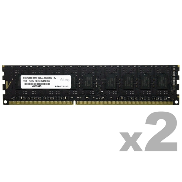 DDR3-1866 240pin UDIMM ECC 4GB×2