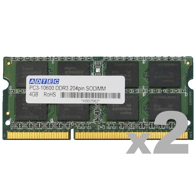 DDR3-1066 204pin SO-DIMM 2GB×2