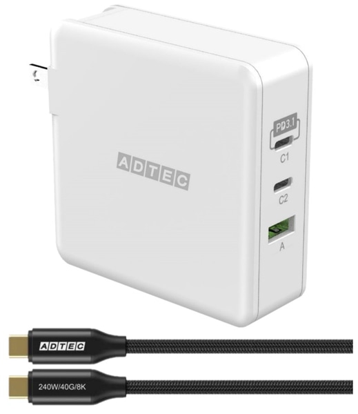 Power Delivery 3.1Ή GaN AC[d/140W/USB Type-C 2|[g Type-A 1|[g/zCg & Type-C to CP[uZbg