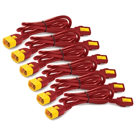 Power Cord Kit (6 ea) Locking C13 to C14 1.2m Red