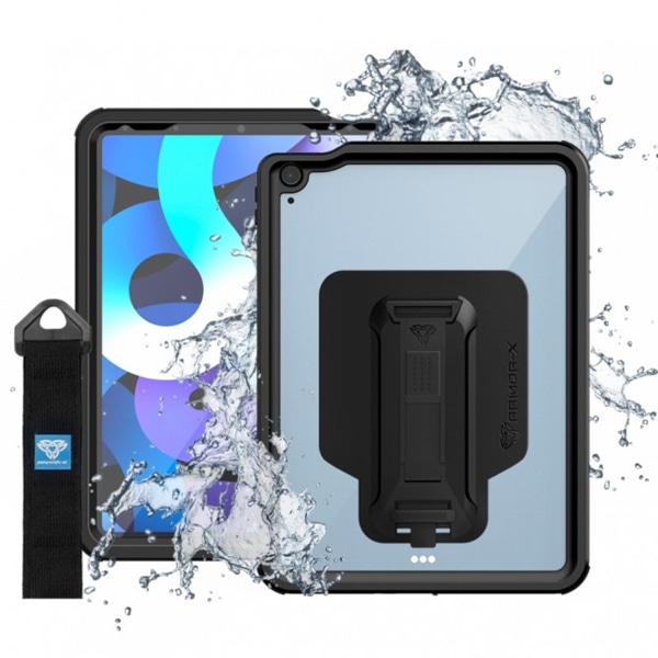 IP68 Waterproof Case with Hand Strap for iPad Air ( 4th ) [ Black ]