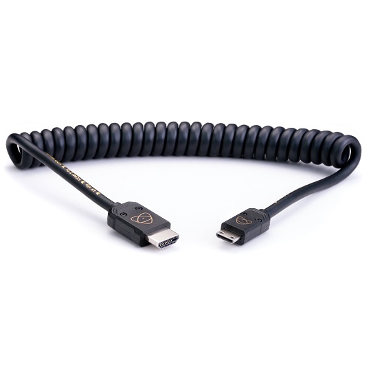 ATOMFLEX PRO HDMI COILED CABLE (Mini to Full 40cm) HDMI2.0ΉP[u