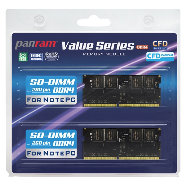 m[gPCp PC4-21300(DDR4-2666) 16GB×2g 260pin SO-DIMM (ۏ)(PanramV[Y) W4N2666PS-16G