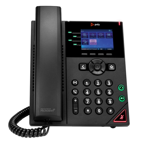 Poly OBi VVX 250 4-Line IP Phone and PoE-enabled