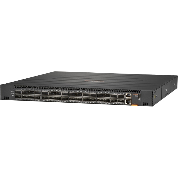 HPE Aruba 8325-32C Bundle includes: 32 x 100Gb ports (QSFP+/QSFP28)A6 Back-to-Front FansAand 2 PSUs