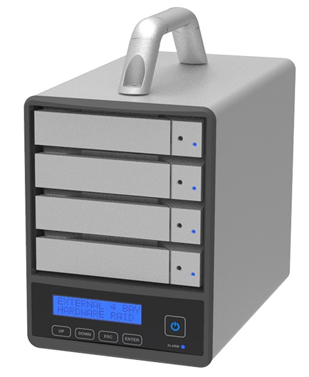 4 Bay USB3.2 Type-C Storage Silver for two 2.5 inch SATA HDD SSD + 1 x 3.5 inch HDD