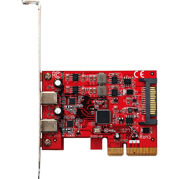 ASM3142 USB3.2 Type-C x2 C^[tF[XiPCI-Express x4ڑj USB3.2C-P2-PCIE3