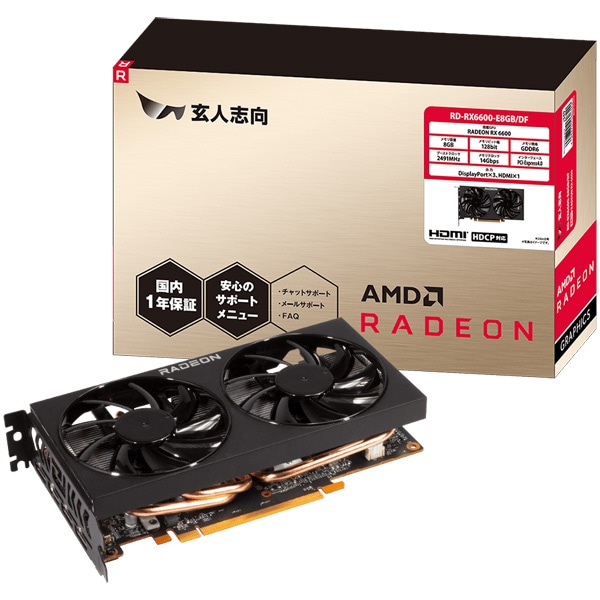 AMD Radeon RX6600 OtBbN{[h GDDR6 8GB 1Nۏ RD-RX6600-E8GB/DF