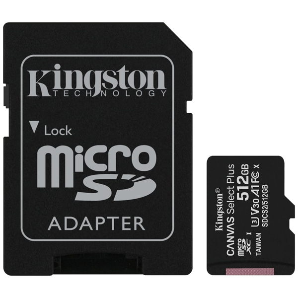 512GB Canvas Select Plus microSDXCJ[h Class10 UHS-1 U3 V30 A1 SDA_v^t