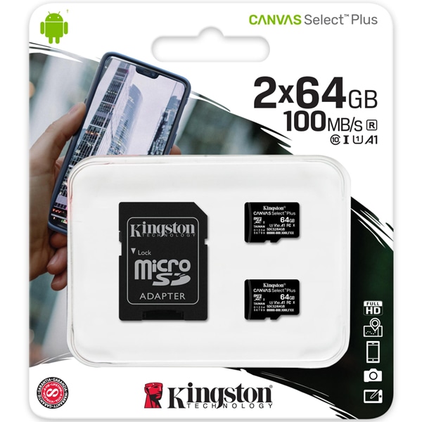 64GBx2Zbg Canvas Select Plus microSDXCJ[h Class10 UHS-1 U1 V10 A1 SDA_v^1t