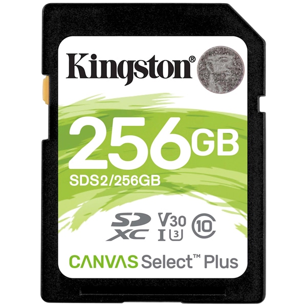 256GB Canvas Select Plus SDXCJ[h Class10 UHS-I U3 V30 100MB/s Read 85MB/s Write