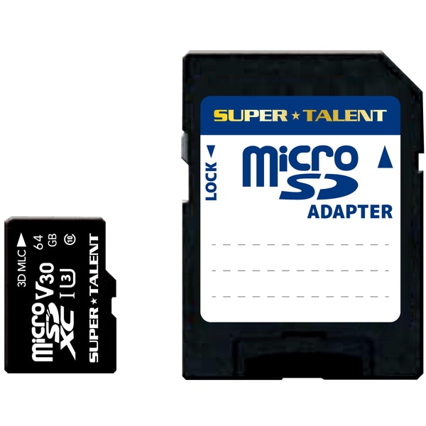 UHS-I ϋv 3D MLC NAND̗p microSDXC[J[h 64GB Class10 ϊA_v^t