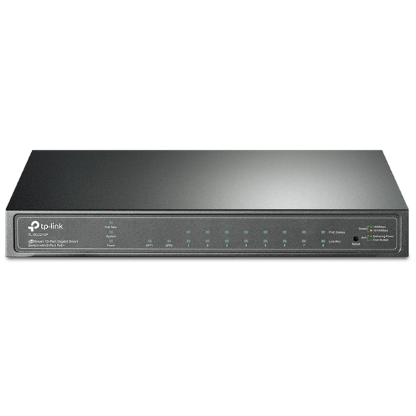 JetStream 8-Port Gigabit Smart PoE Switch with 2 SFP Slots