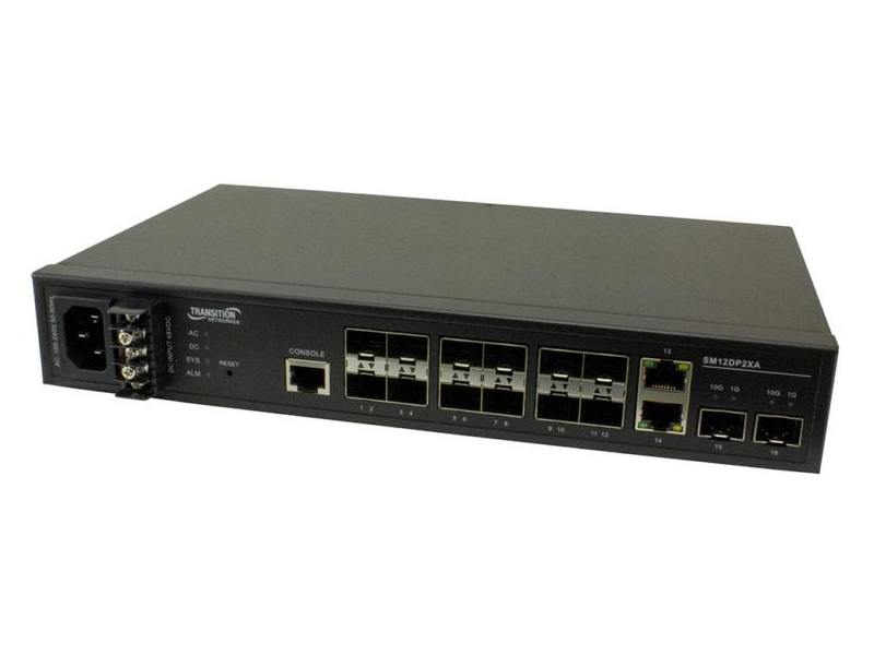 (12) 100/1000Base-X SFPXbg + (2) 1G/10GBase-X SFP+Xbg + (2) 10/100/1000Base-T