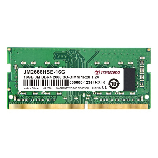 16GB JM DDR4 2666 SO-DIMM 1Rx8 2Gx8 CL19 1.2V