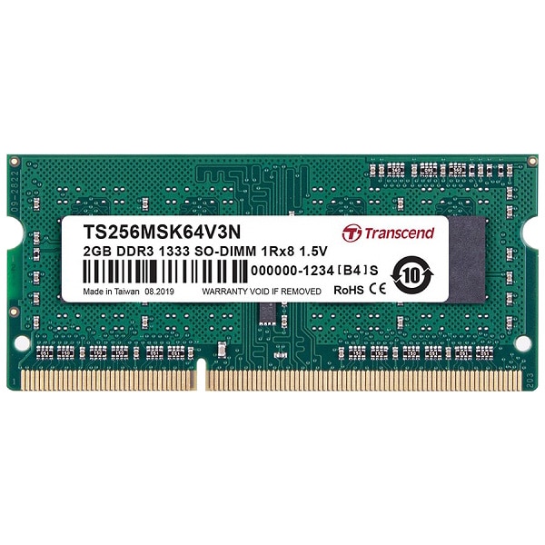 2GB DDR3 1333 SO-DIMM 1Rx8 256Mx8 CL9 1.5V