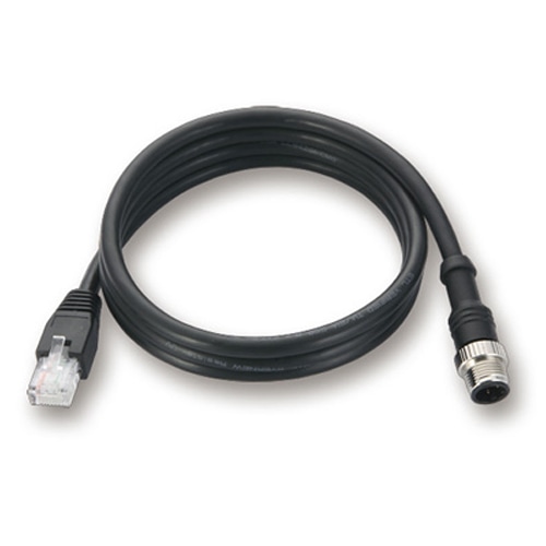 M12 to RJ45 Cat-5E UTPMKrbgC[TlbgP[u with IP67-rated 8-pin male 12