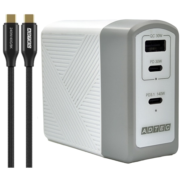 Power Delivery 3.1Ή GaN AC[d/140W/USB Type-C 2|[g Type-A 1|[g/zCg & Type-C to CP[uZbg