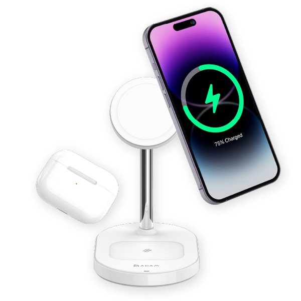 Omnia M2+ 2in1 MagSafeΉCX}[d iPhone 12/13/14/15 V[YAAirPods & AirPods Pro V[Y