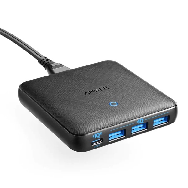 Anker PowerPort Atom III Slim (Four Ports) (PD[d 65W 4|[g USB-C)yPowerIQ3.0/PDΉ/GaN(fKE)̗pz (ubN)