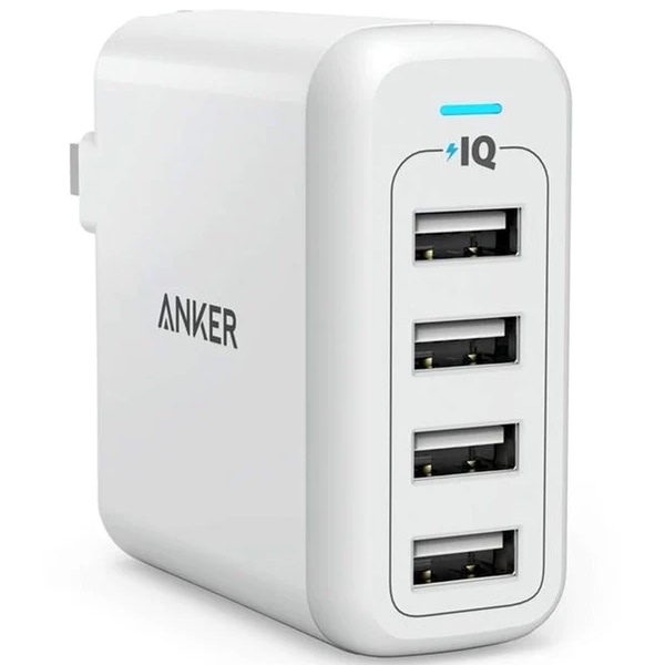 Anker PowerPort 4 (40W 4|[g USB}[d) y}[d/iPhone&AndroidΉ/܏􎮃vOځz (zCg)