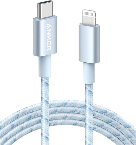 Anker New Nylon USB-C to Lightning Cable 6ft B2C - UN White+Blue Iteration 2