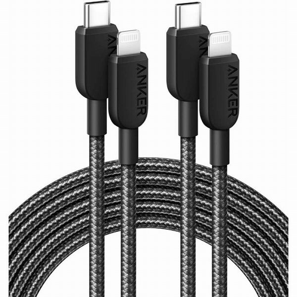 Anker 310 ϋviC USB-C to Lightning Cable Two Pack (Braided 10ft) (ubN)