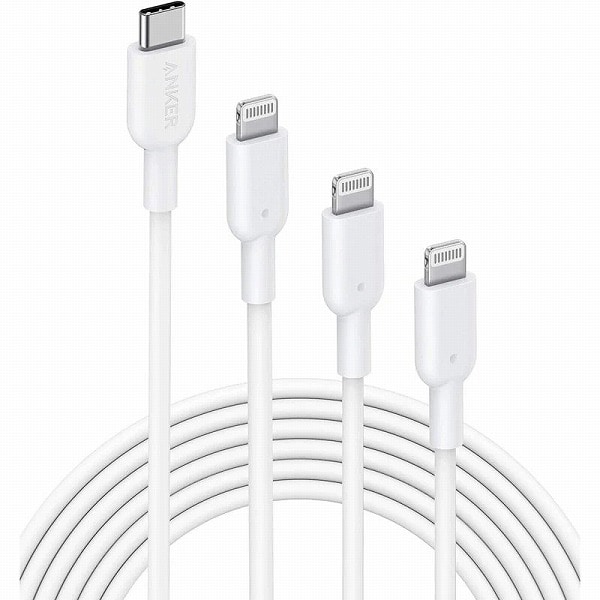 Anker PowerLine II USB-C & CgjOP[u 1.8m 3{Zbg MFiF PDΉ iPhone 13/13 Pro/12/SE(2) eΉ (zCg)