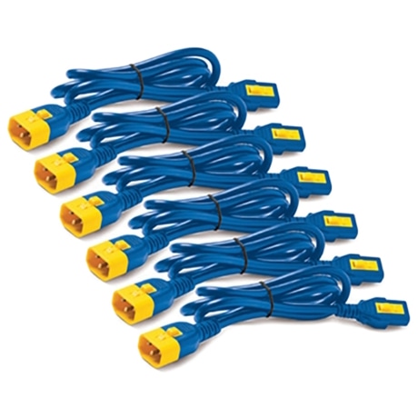 Power Cord Kit (6 ea) Locking C13 to C14 0.6m Blue