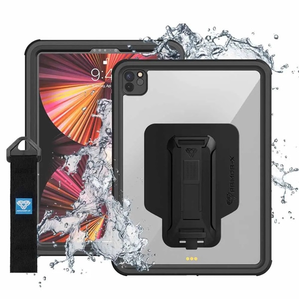 IP68 Waterproof Case with Hand Strap for 11-inch iPad Pro ( 4th/3rd/2nd ) [ Black ]