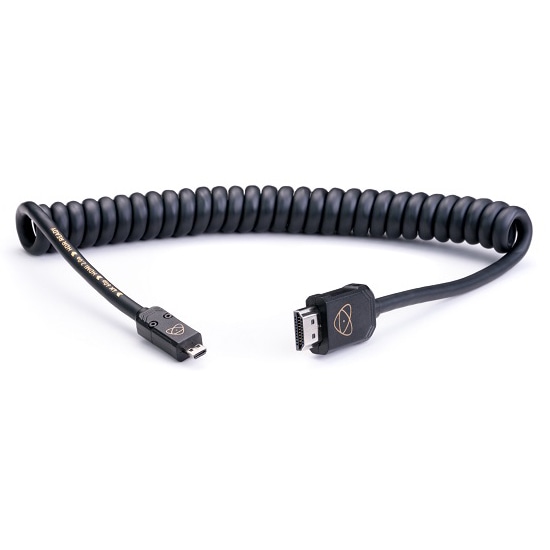 ATOMFLEX PRO HDMI COILED CABLE (Micro to Full 40cm) HDMI2.0ΉP[u